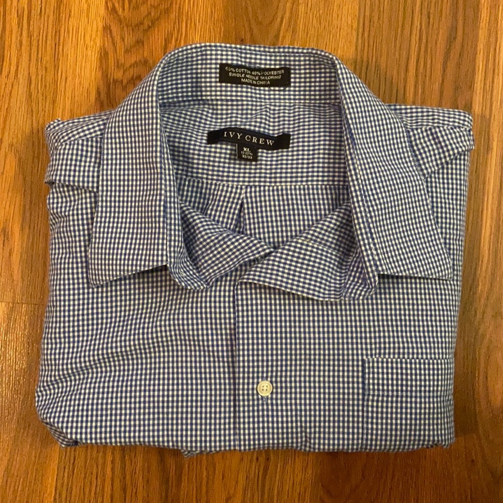 Ivy Crew Blue Plaid Button Down Shirt